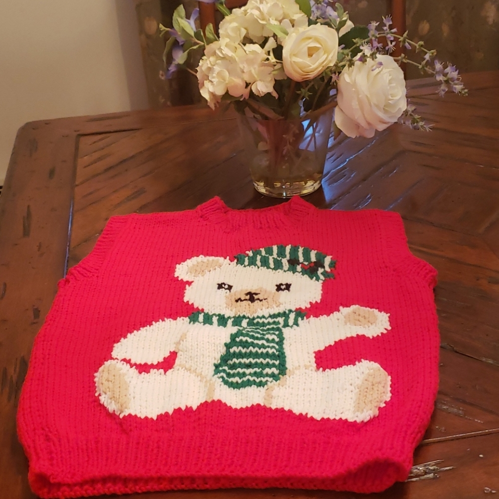 Hand made knitted ugly vest
